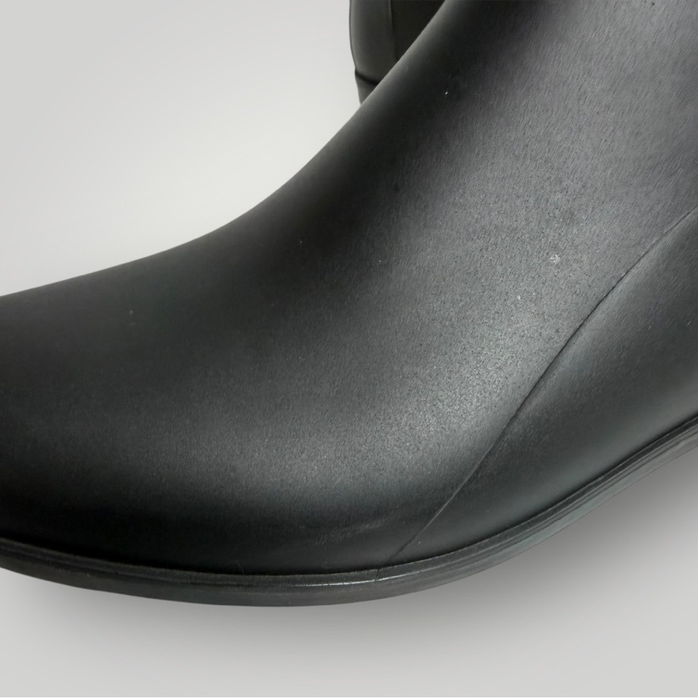 Sam Edelman Tinsley Matte Chelsea Rain Booties Ankle Size 9W Gored Sides Black - Picture 12 of 14